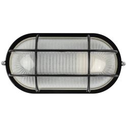 Светильник ЭРА НБП 04-60-002 Акватермо алюминий/стекло решетка IP54 E27 max 60Вт 212х105 овал черный
