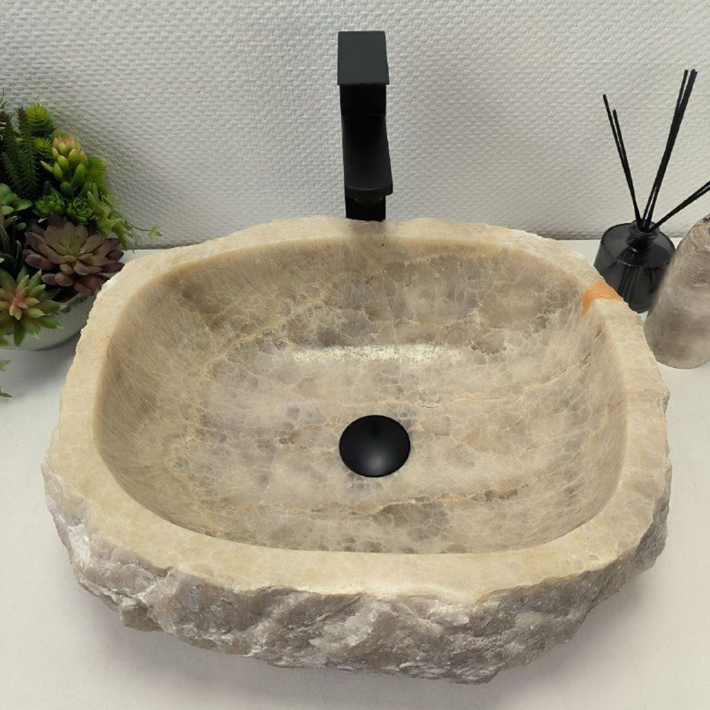 Каменная раковина из оникса Erozy Grey EO-02590 (49*40*15) 0093