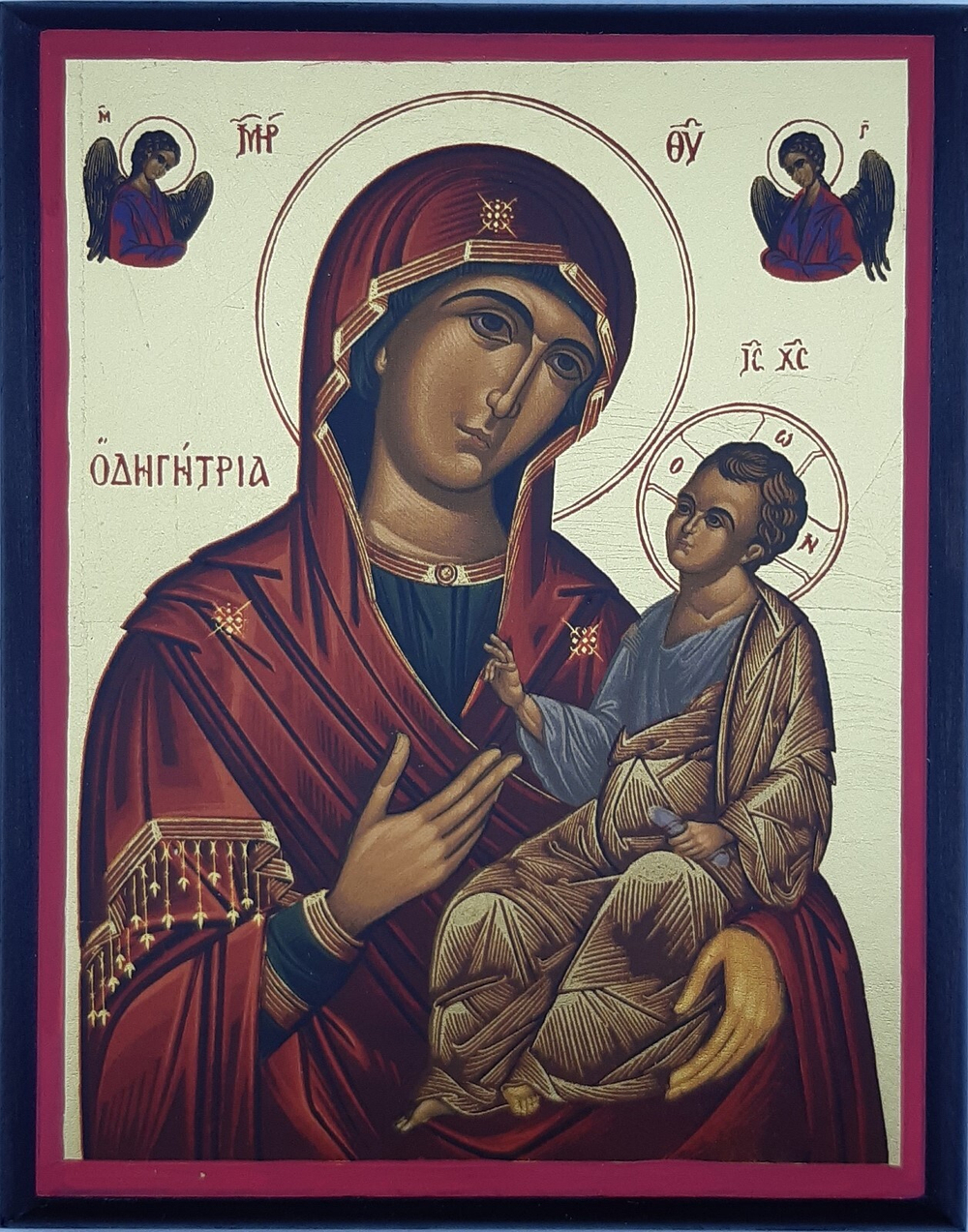 Одигитрия БМ, икона деревянная прямоугольной формы, цвет сусальное золото 150х190