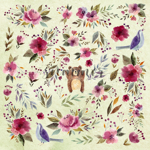 Лист для вырезания "Marsala flower's", 190гр, 20*20 см