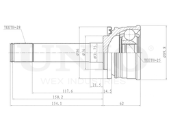 ШРУС внешний UNIO CVJ-20213