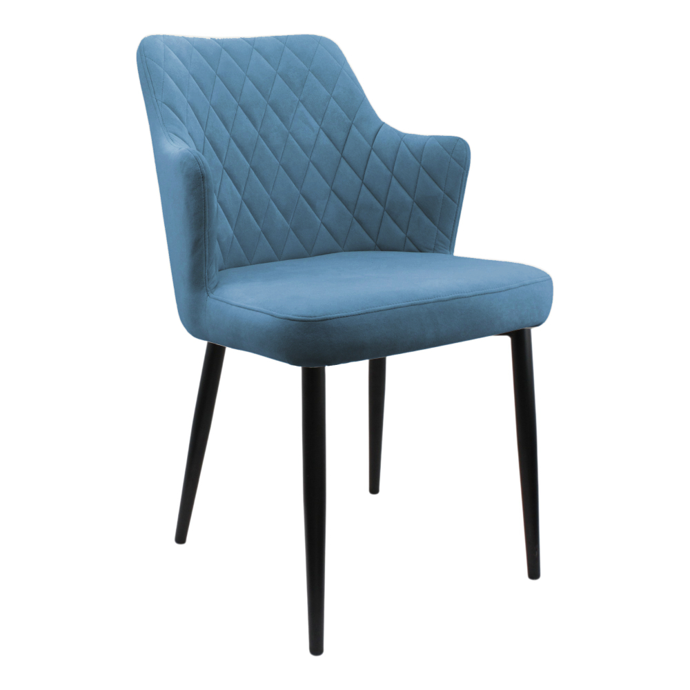 Стул "Хант" (арт. 345), велюр Бренди В08 синий, ножки круглые черные.