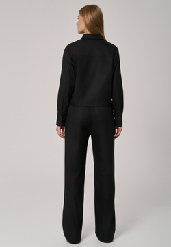 Рубашка-жакет укороченная черная