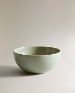 Zara Home миска из каменной керамики, цвет зелёный, 14.5 см