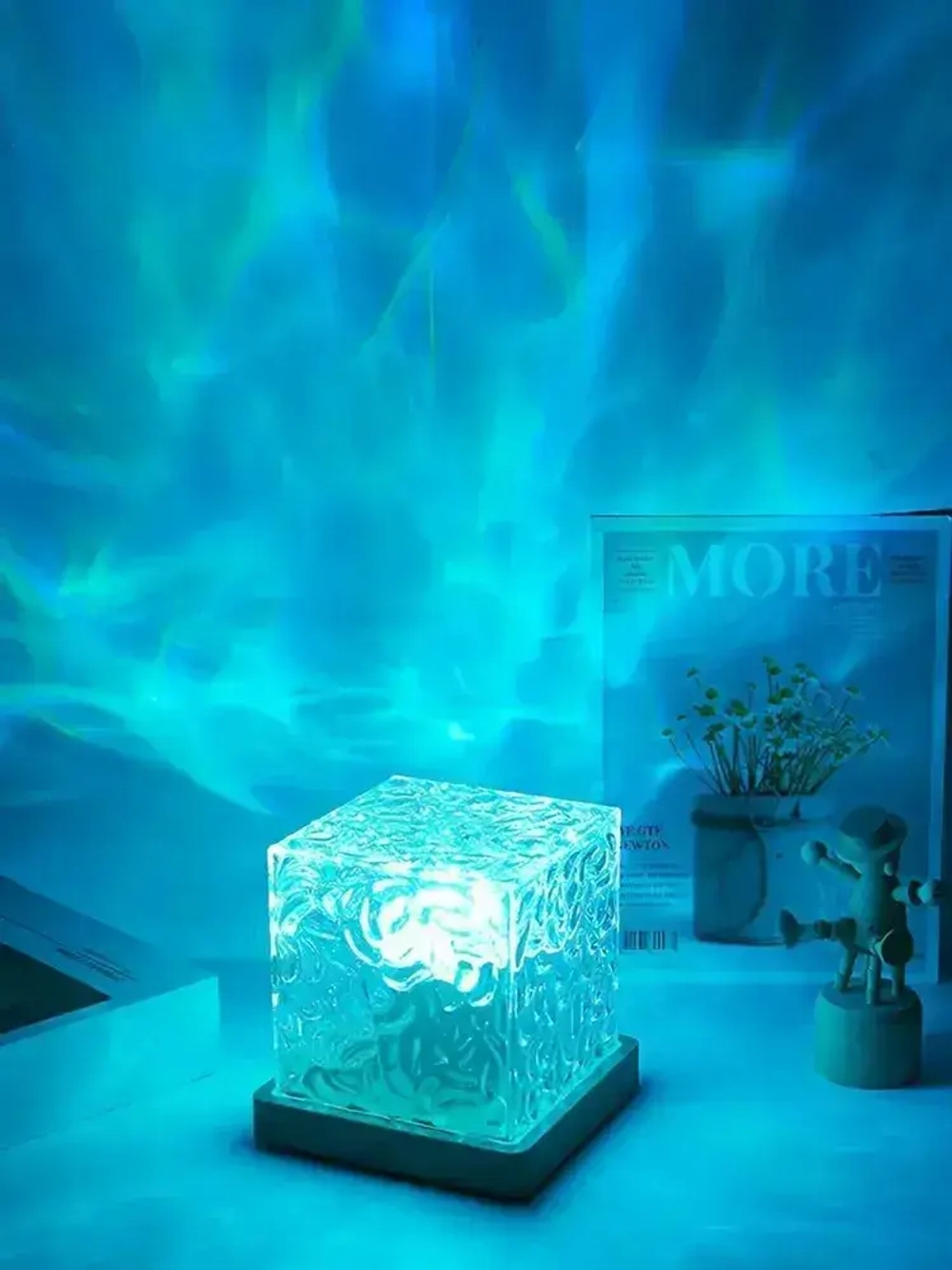 Светильник ночник настольный Северное сияние, с пультом, 16 режимов / Conflate