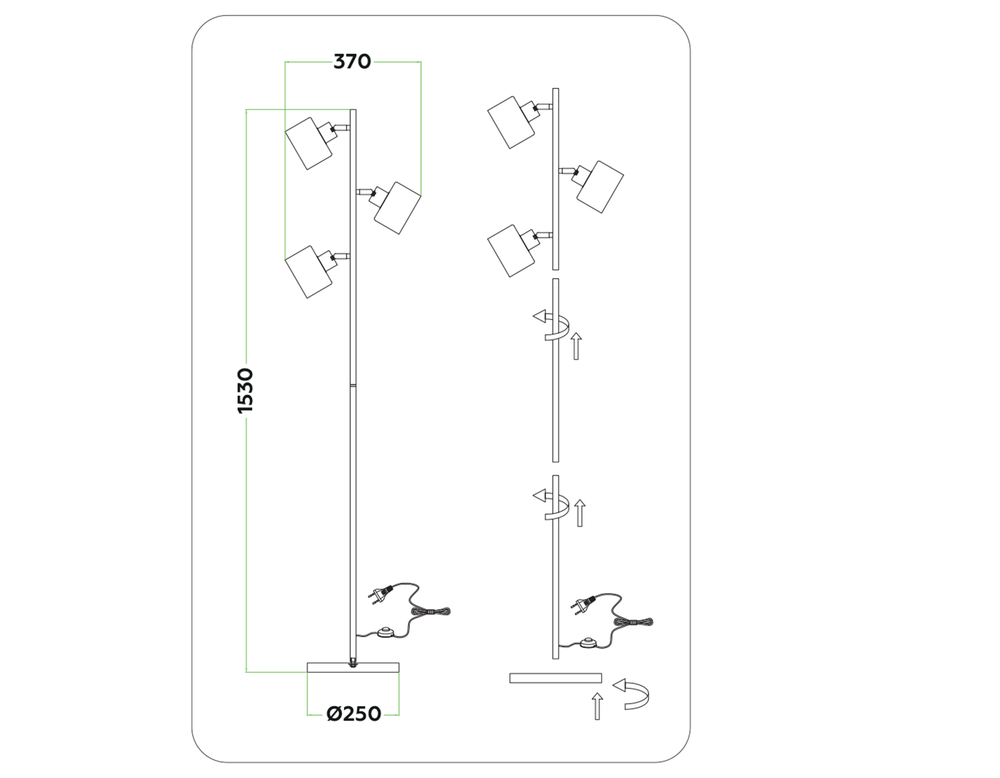 Ambrella Напольный светильник со сменной лампой в стиле лофт Loft TR8155