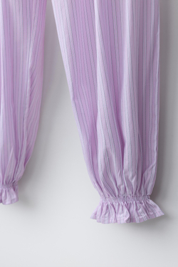 ZARA БРЮКИ-ШАРЫ В ПОЛОСКУ, РОЗОВЫЙ