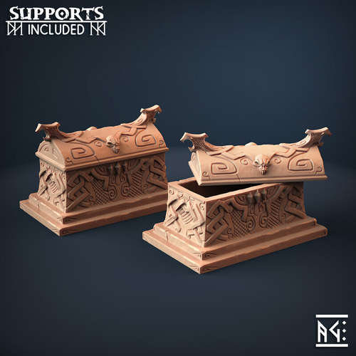 Гроб Саркофаг террейн 1шт миниатюра для dnd, днд, pathfinder, фентези, Настольная игра, НРИ, Варгейм, РПГ