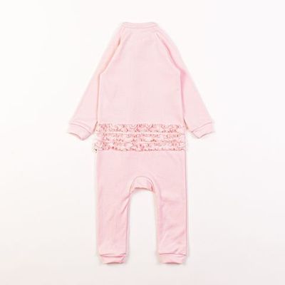 Zip-up sleepsuit with ruffles 3-18 months - Light Pink