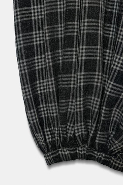 ZARA БРЮКИ-БОМБАШКИ В КЛЕТКУ — ZW COLLECTION, СЕРЫЙ