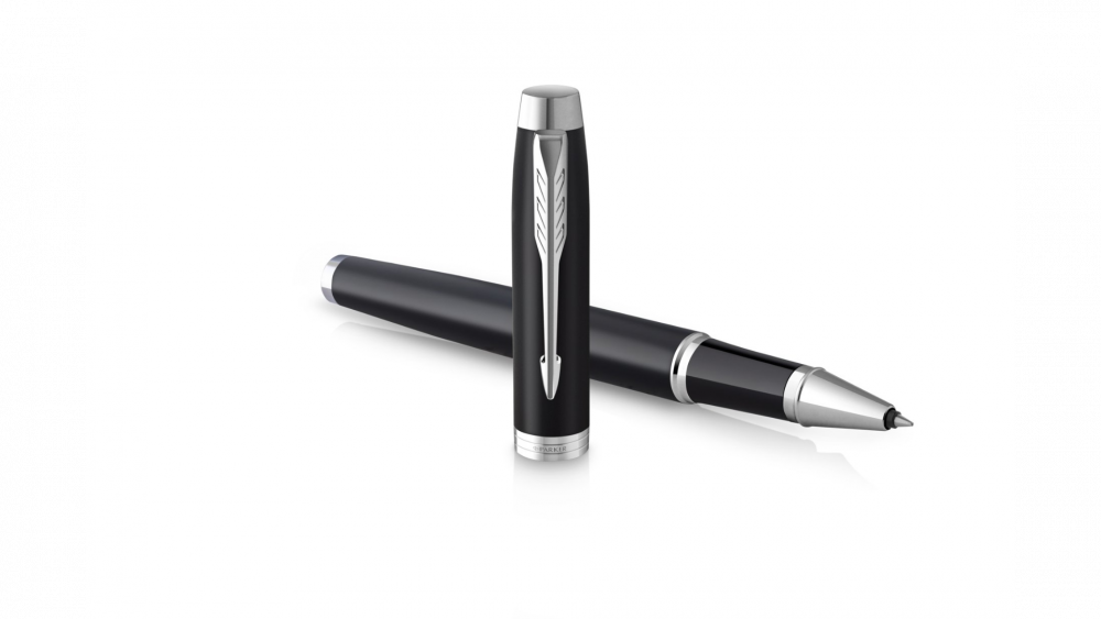 Ручка-роллер Parker IM Mat Black CT,стержень: F, цвет чернил: black, в подарочной упаковке.