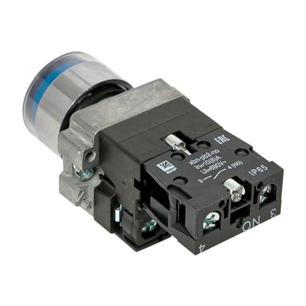 Кнопка BA61 с подсветкой 230В синяя NO IP65 EKF PROxima
