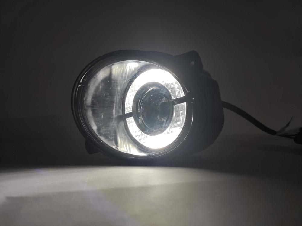 НЕТ - M68 - Белый / ПТФ M68 линзы ДХО+поворотник, для Lada Largus, Kalina, Kalina II, Granta, Datsun, светодиодные противотуманные фары (2 шт. / комплект)