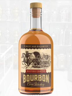 Наклейки на бутылки "BOURBON" Бурбон Блестящие 10 шт.