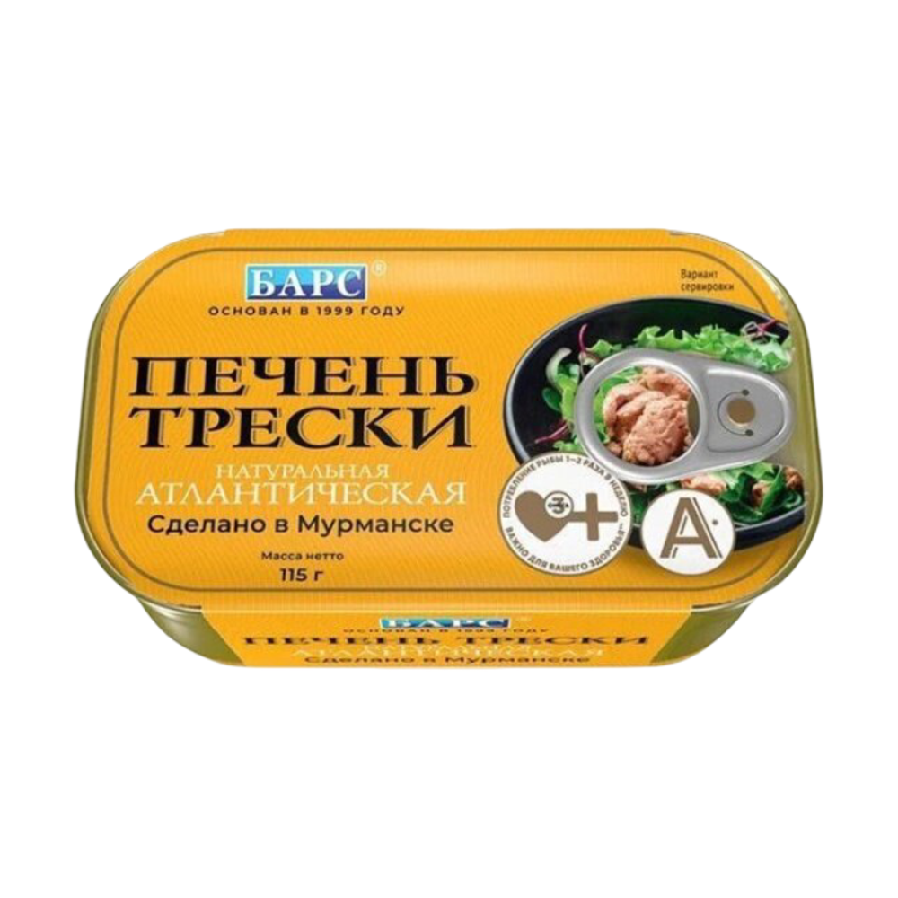 Печень трески натуральная атлантическая "Барс" 115гр