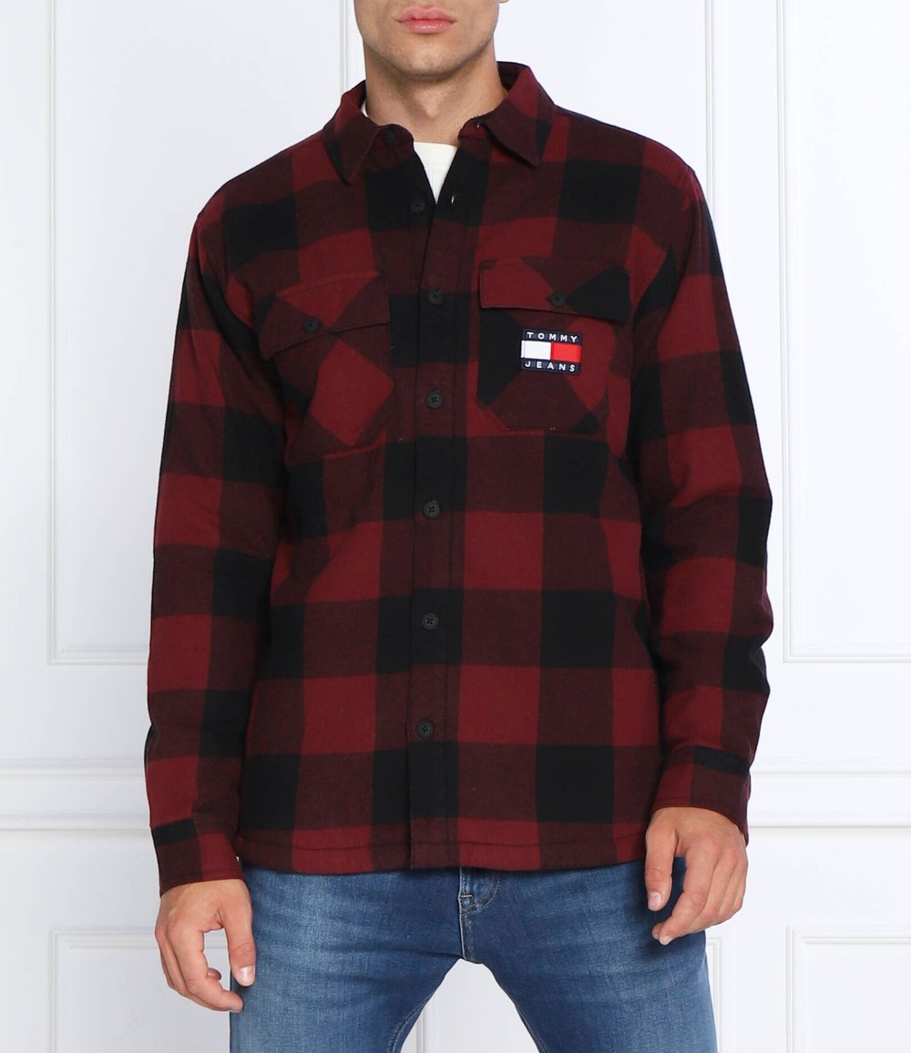 утепленная рубашка Tommy Jeans - бордовый(DM0DM15132)