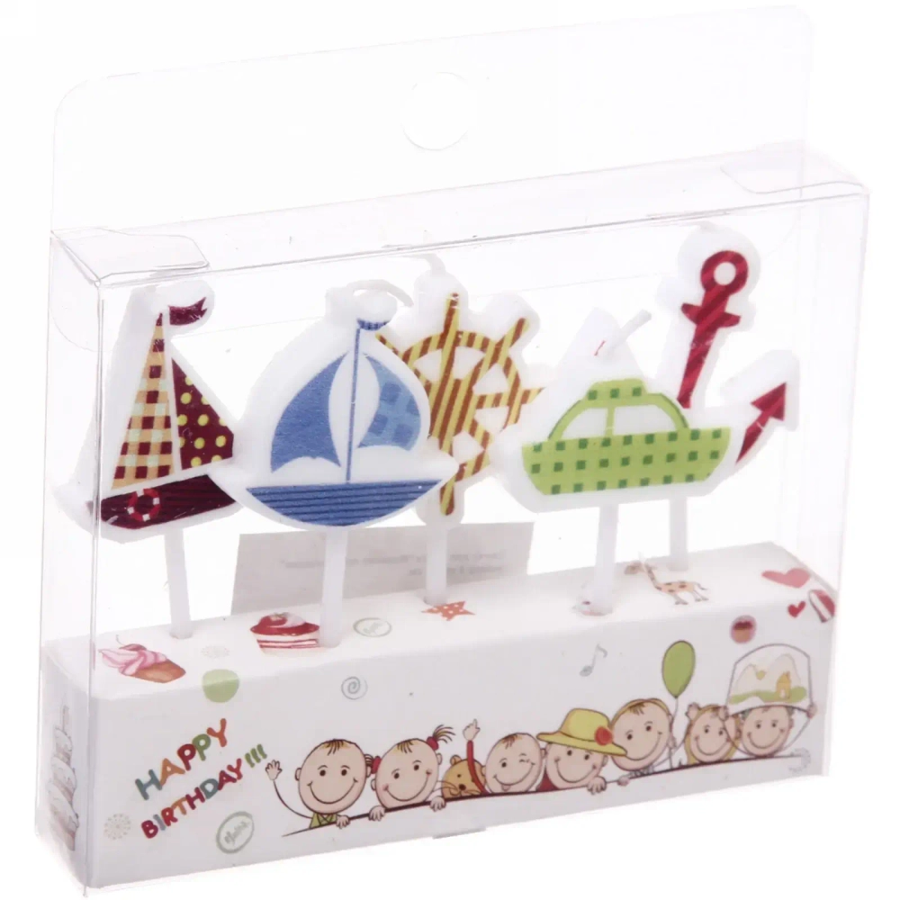 Свечи для торта «Морские приключения» (набор 5 шт) 8 см