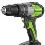 Дрель-шуруповерт ударная акк. Greenworks GD24DD60, 24V, б/щет, 30/60Нм,1х4Ач,ЗУ,кор (3704107CUB)