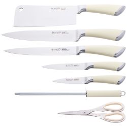 НАБОР НОЖЕЙ AGNESS НЖС НА ПЛАСТИКОВОЙ ВРАЩАЮЩЕЙСЯ ПОДСТАВКЕ 8 ПР. (КОР=6НАБОР.)