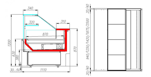 Холодильная витрина CARBOMA BAVARIA 2 GC110 VV 2,0-1 0011-9006 динамика