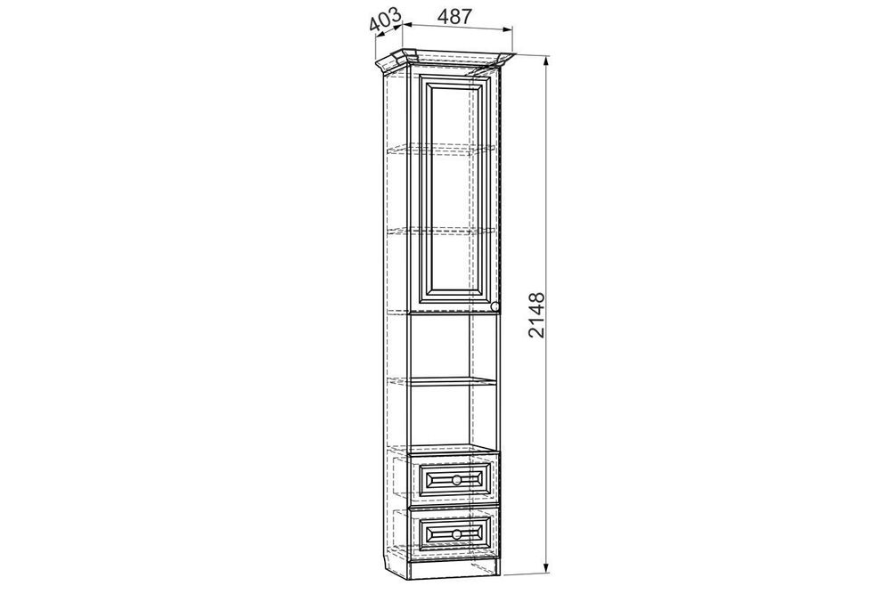 Детская «Алиса» №1 (белый/крем), ЛДСП/МДФ, Мебельсон