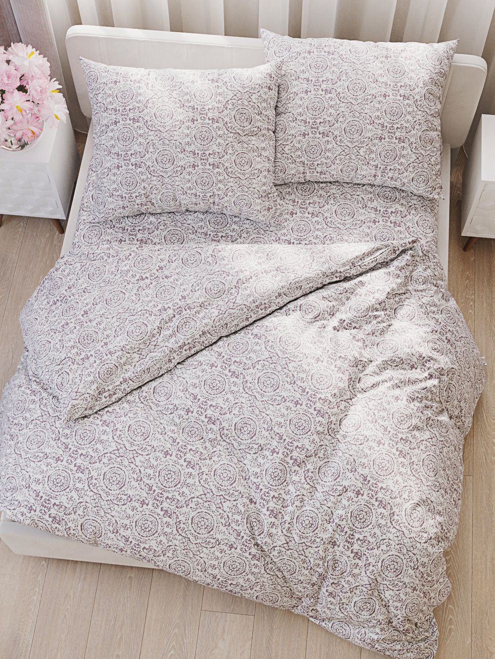 Наволочка комплект 2шт перкаль Сказка "Модерн" 70x70 см на молнии