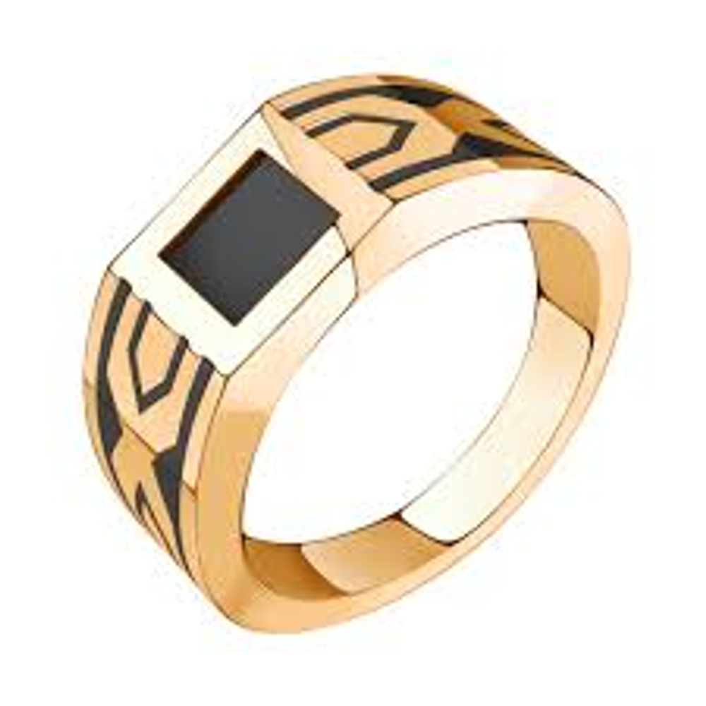 Кольцо из золота с ониксом