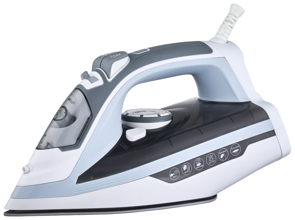 Утюг электрический KELLI KL-1658 антипригарная подошва, паровой удар, терморегулятор, верт.глажка, мощн. 2600 Вт