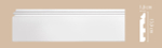 Плинтус напольный дюрополимер под покраску A118 139×18×2000 мм DecoMaster