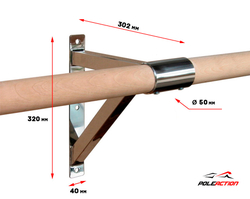 Модель №9- кронштейн балетного (хореографического) станка одноуровневого из нержавеющей стали