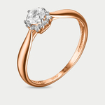 Помолвочное кольцо для женщин из розового золота 585 пробы с фианитами (арт. 01-114445)