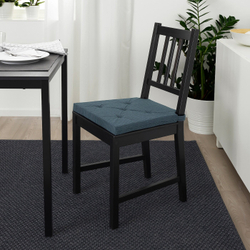IKEA JUSTINA  (ИКЕА ЙУСТИНА)  -  Подушка для стула, темно-синий/полосатый, 42/35x40x4 см