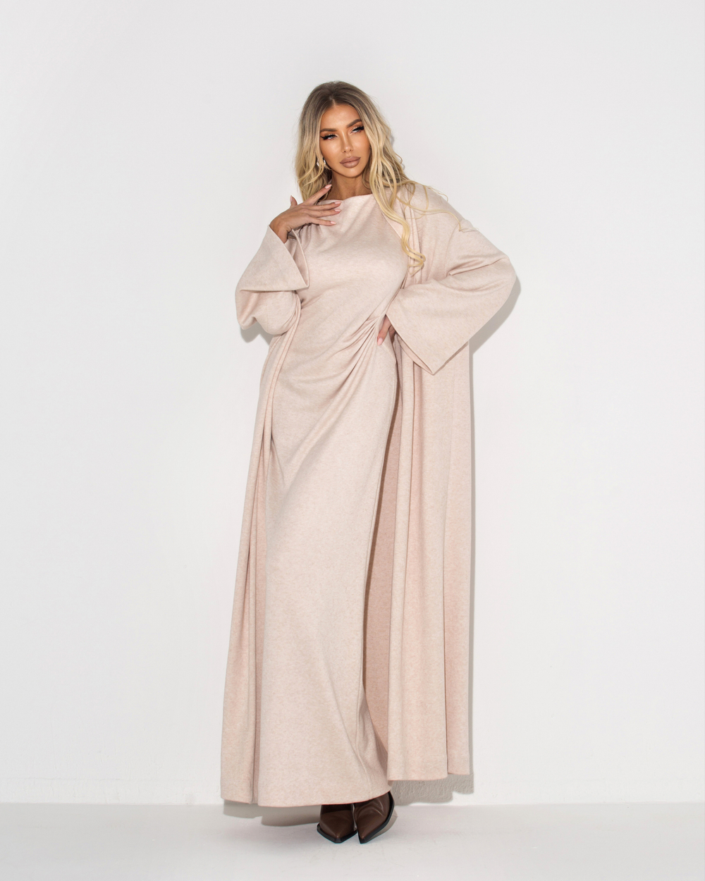 Бежевый кардиган из кашемира