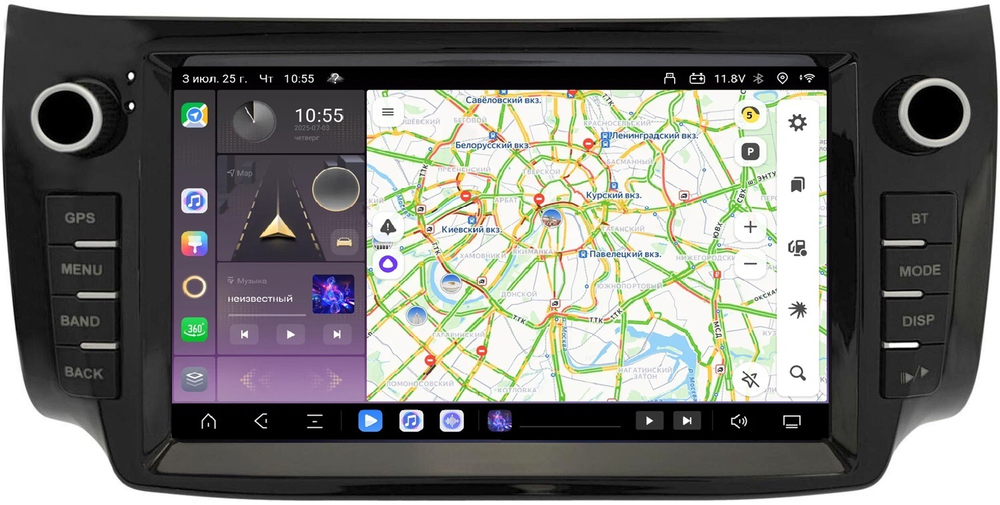 Магнитола для Nissan Sentra/Sylphy B17 2012-2023, Tiida 2015 - Carmedia SF-9666 (кнопки, рамка 9") QLed+2K, Android 13, TS20, CarPlay, 4G SIM-слот