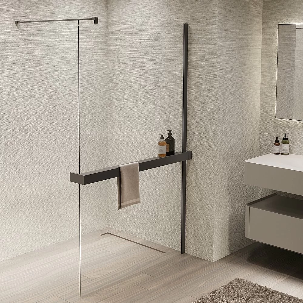 Душевая перегородка Vincea Walk-In VSW-1HR900CLGM 90x200 профиль вороненая сталь/стекло прозрачное