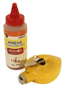 Набор разметочный 30м металлический корпус, краска красная Энкор 10126