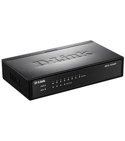 D-Link Unmanaged Switch 8x100Base-TX (4x100Base-TX PoE), PoE Budget 52W, metal case