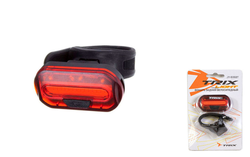 Фонарь TRIX задний, 15 COB диоды, 3 режима, крепеж на подседельный штырь, батарейки в комплекте, пластик