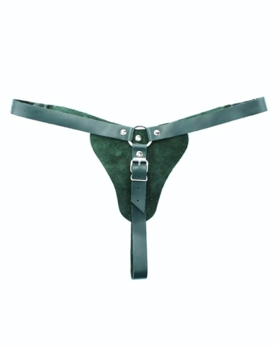 Изумрудные трусики с кольцом для насадок Emerald Panties (Размер: S-M-L) (Цвет: изумрудный)