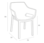 Кресло пластиковое Siesta Contract Dora, темно-серый