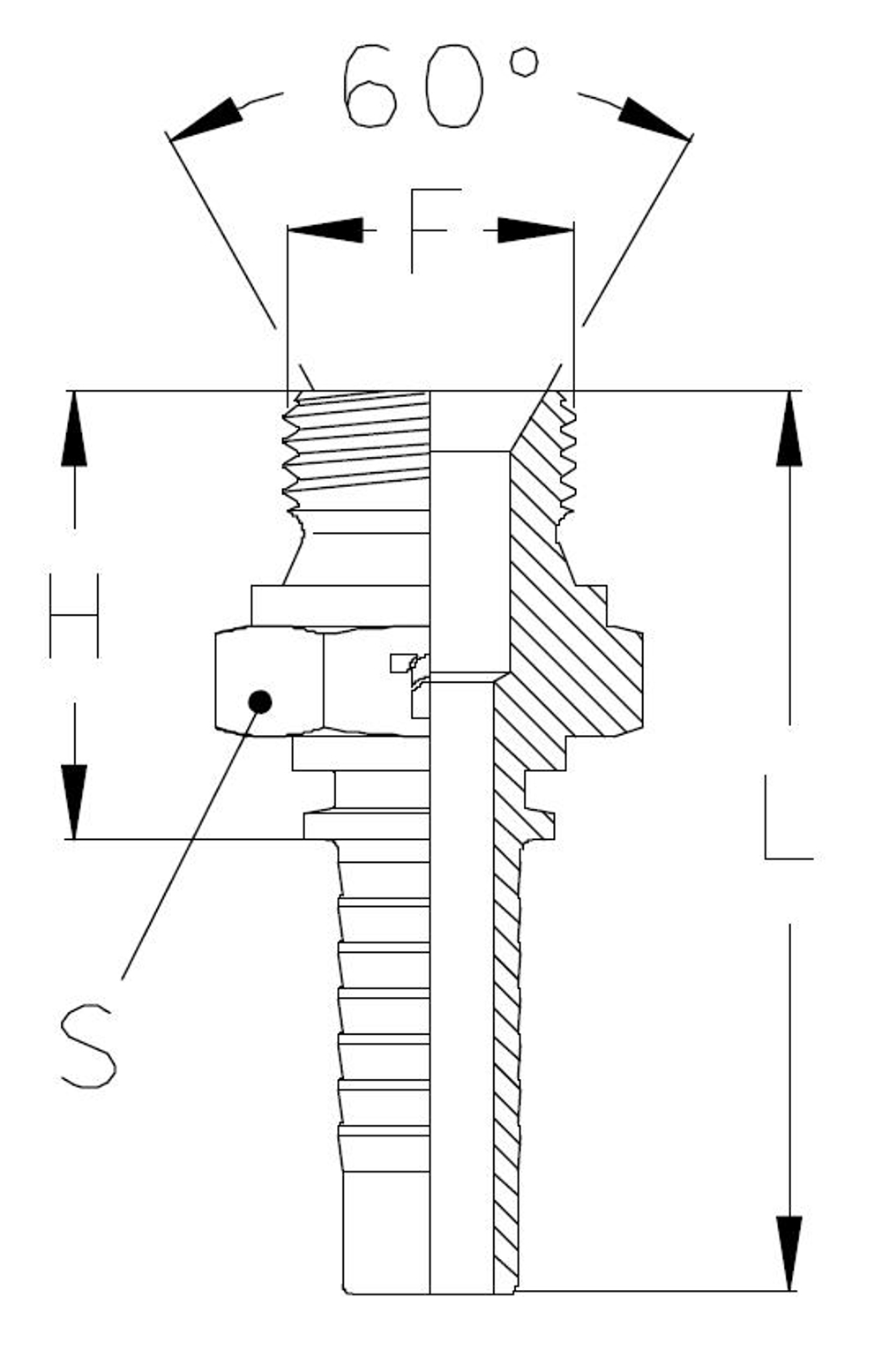 Фитинг DN 08 BSP (Ш) 3/8