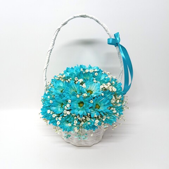 Корзинка хризантем "Мальвина"