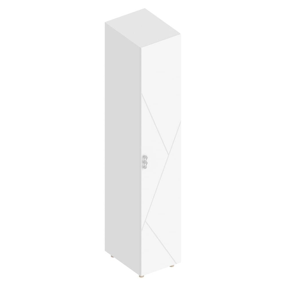 Пенал 1-ств с полками (+штанга) МС "Сандра" (Белый лофт)