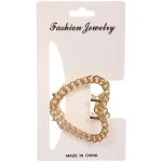 Заколка - краб для волос на блистере «PREMIUM», сердце, цвет серебро и золото, 4см