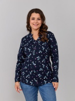 Блузка БЛ-22/синий-веточки