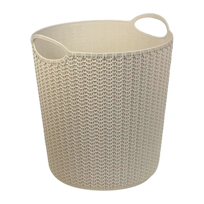 Корзина для бумаг ВЯЗАНИЕ 10л белый ротанг