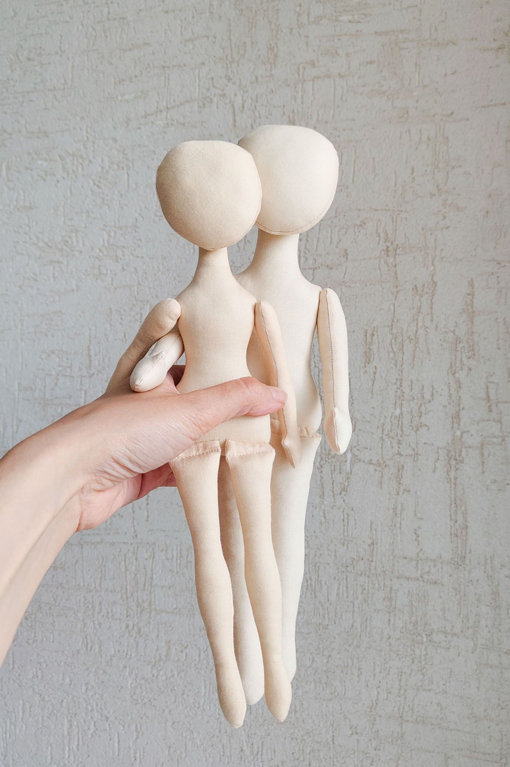 Мирон и Виктория, 33 и 30 см. Комплект заготовок интерьерных кукол из текстиля для хобби, рукоделия