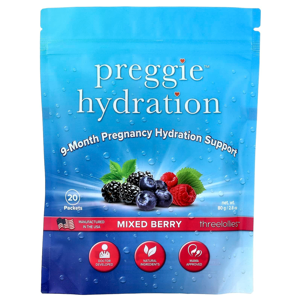 Preggie, Hydration, ягодное ассорти, 20 пакетиков по 4 г (0,14 унции)
