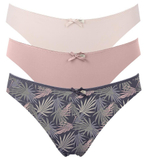 Набор из 3 серо-розовых трусиков-слип Olivia (Размер: M) (Цвет: серый с розовым)