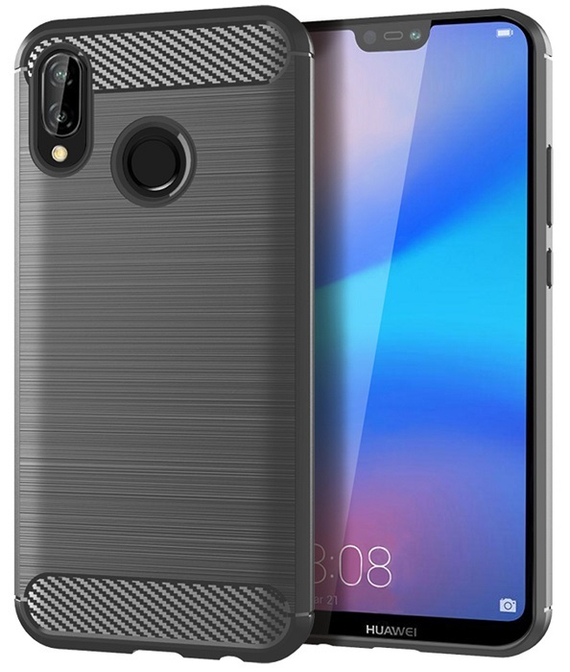 Серый чехол для Huawei P20 Lite, серии Carbon от Caseport